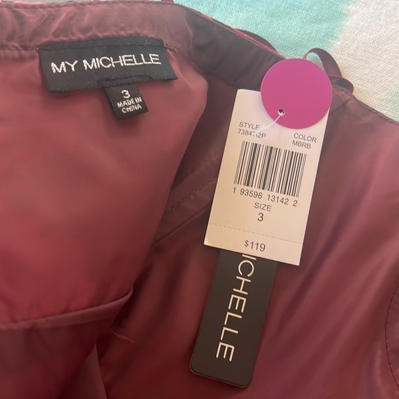 My‎ Michelle High Halter Neck Floral Print Fit & Flare Formal Mini Dress NWT - Picture 7 of 10